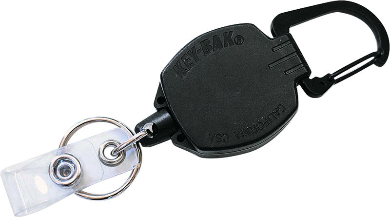 Key-bak Sidekick Schlüsselanhänger – Kunststoff, L 600 mm, schwarz, Ring Ø 35 mm, mit Karabiner