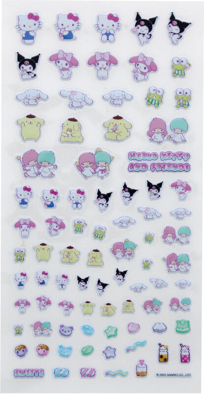 Kitty sweets Schmucketiketten – Hello Kitty, mehrfarbig – 1 Bogen/83 Sticker, Folie