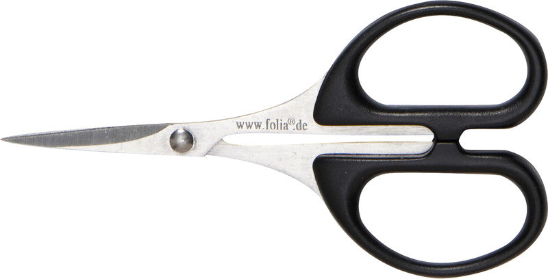 Folia Universalschere – Metall, teflonbeschichtet, für Rechts- und Linkshänder, spitz, Kunststoff, schwarz