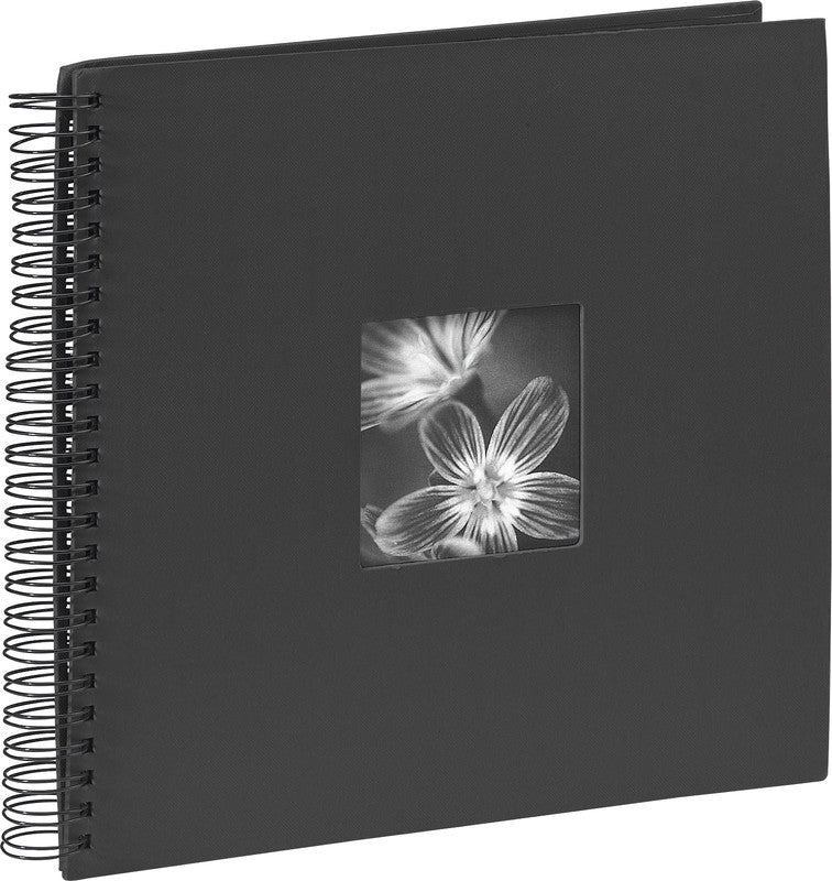 Hama Fotoalbum Wiro Fine Art – schwarz, mit Pergaminzwischenblättern, Spiralbindung, Papier, 360 × 320 mm