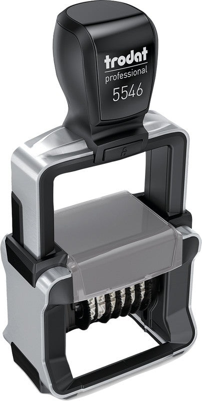 Trodat Motivstempel Professional 4.0 – Motiv: Zahlen, selbstfärbend, Metall, 40 × 4 mm