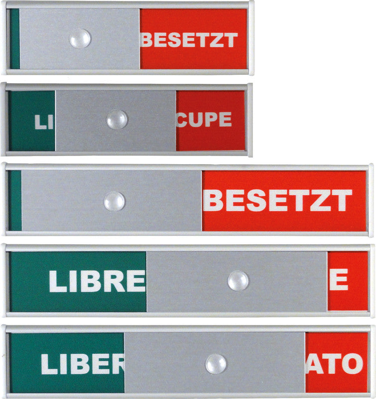 Booffice Besetzungsanzeige Frei/Besetzt, DE – 155 × 31 × 10 mm, Aluminium, silber, 1 Stk.