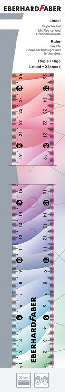 Eberhard Faber Wandtafel-Lineal 30 cm – Kunststoff, Mehrfarbig, Flexibel, Abgerundete Ecken