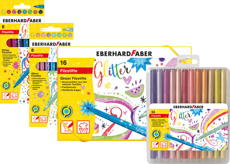 Eberhard Faber Filzstifte, Strichbreite 3 mm, 8 Farben