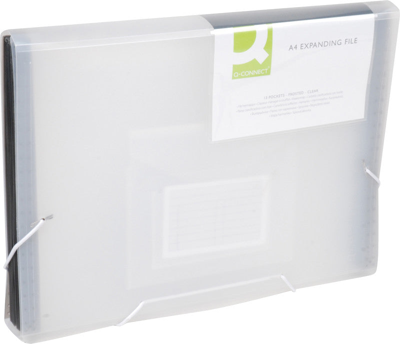 Connect Sammelmappe für A4, Kunststoff, transparent, mit Gummizug