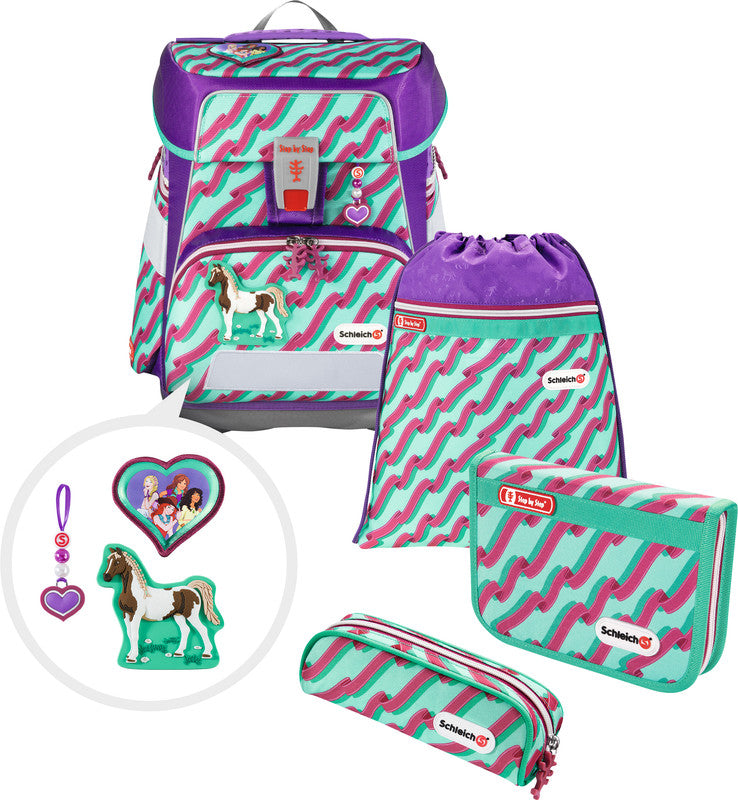 Step by Step Schulrucksack-Set Space – 5-teilig – Mädchen, Horse Club – Schleich Edition