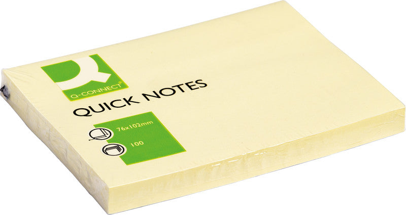 Q-Connect Haftnotizen – 102×76 mm – Gelb, 100 Blatt