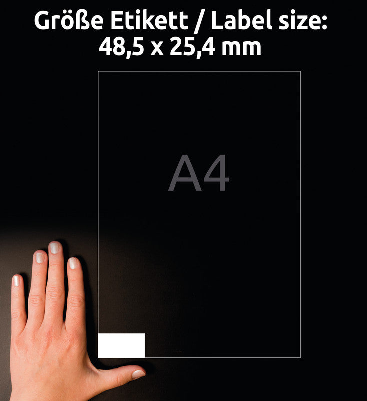 Avery Universal Ultragrip Bogenetiketten, 49 mm × 25 mm, Weiss, Papier, Permanent, 30 Blätter (1'200 Etiketten)