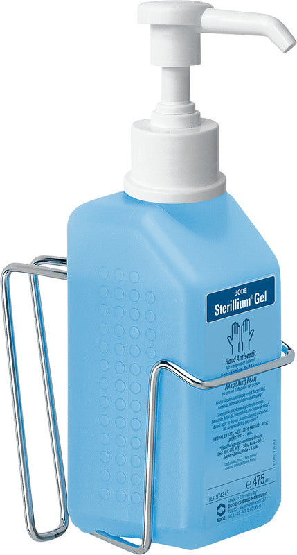 Hartmann Bode 3 – Desinfektionsmittelspender, für 350/475/500 ml Flaschen, Metall, Chrom, B 73 × H 115 × T 75 mm