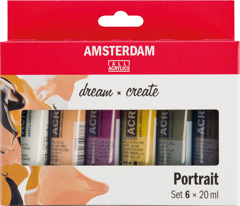 Royal Talens Amsterdam – Acryl Standard – Acrylfarbe – Set – 6 Farben, 6 × 20 ml