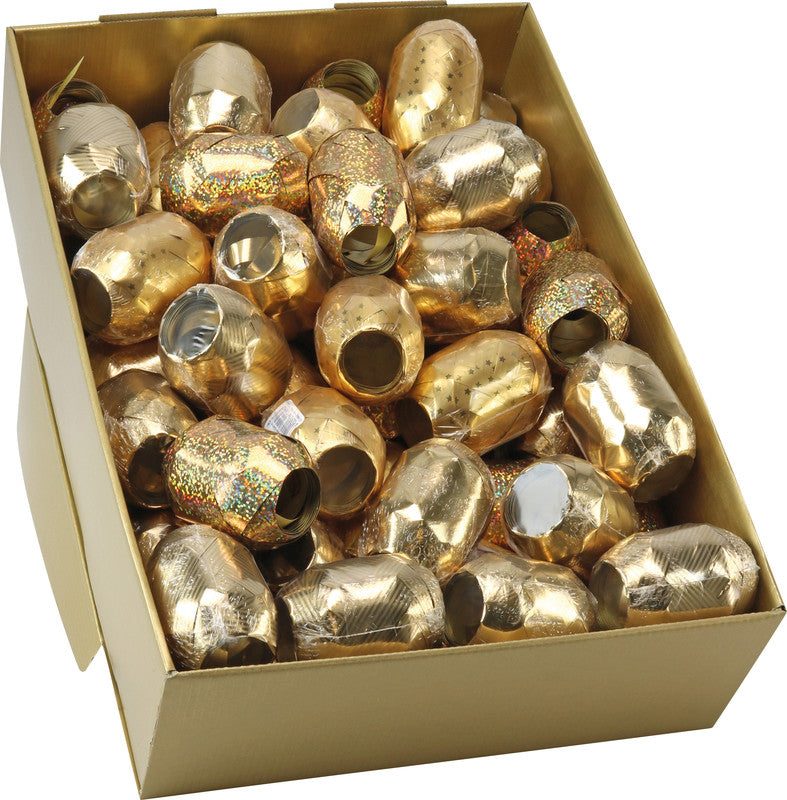 Präsent Geschenkband – Weihnachten, Glossy – 10 mm × 20 m – Gold