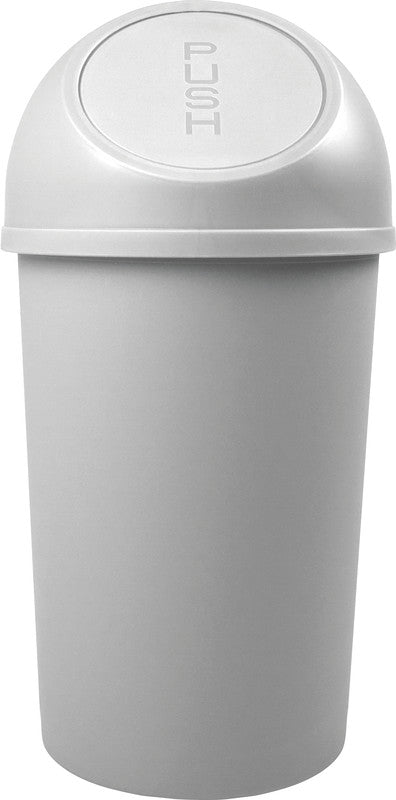 Helit Abfallcontainer the Flip – 13 l – mit Deckel – Kunststoff, lichtgrau – Ø 253 × H 490 mm