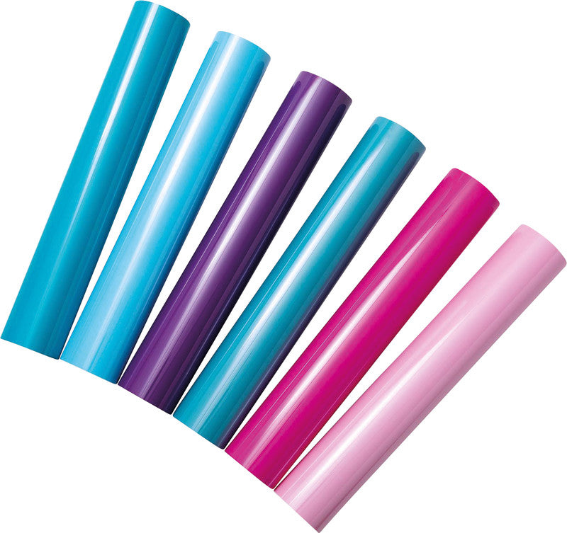 Cricut Aufbügelfolie glänzend – türkis/hellblau – 30 × 60 cm – für Cricut Schneideplotter