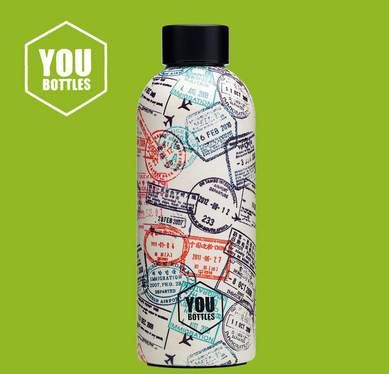 Youbottles Trinkflasche Dual – 5 dl – Edelstahl, isoliert, Schraubverschluss – Street Art World Travel