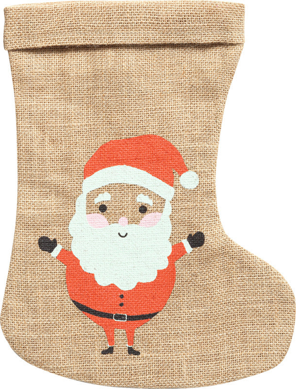 Folia Geschenksack Chlaus-Sack – Weihnachtsstiefel – Jute, gerippt – 200 × 330 mm