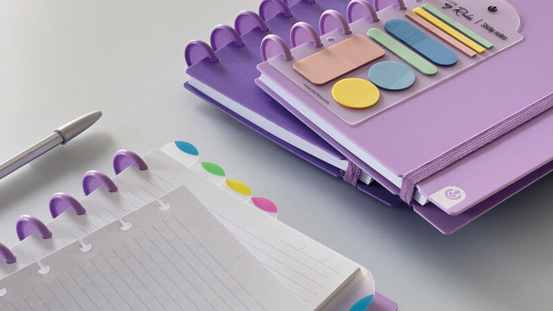 Carchivo Spiralbuch A5, liniert, Spiralbindung, 160 Seiten, spezielle Perforierung, 100 g/m² – Mauve