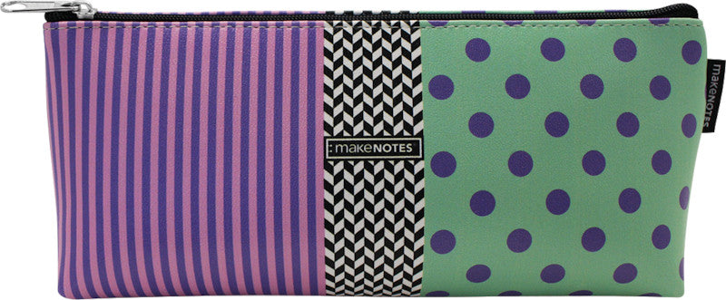 Makenotes Dots dreieckiges Schlamperetui, leer – Kunstleder – 21 × 9 × 7 cm