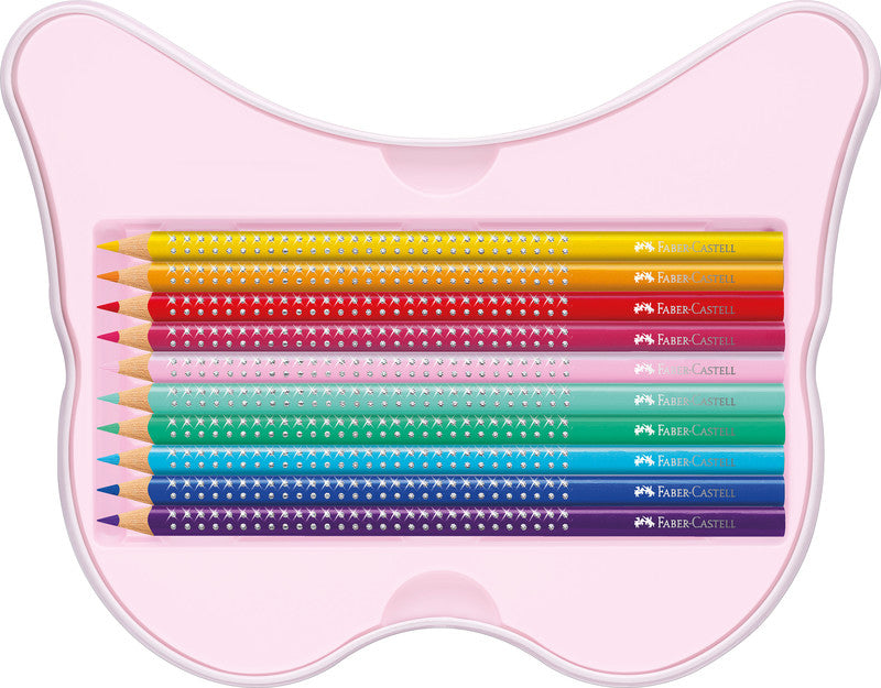 Faber-Castell Aquarellfarbstifte Grip Sparkle – 20 Farben, Ø 3 mm, dreikantig, FSC