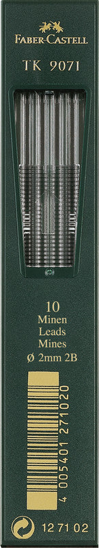 Faber-Castell Bleistiftminen 9071 für TK-Stifte 4600, 9400, 9500 – grau, 2 mm, 10 Stk.