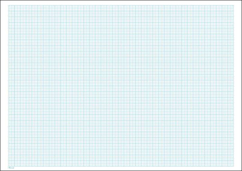 Favorit Millimeterpapier-Block A3 – blaues Raster, einseitig, 80 g/m², 50 Blatt
