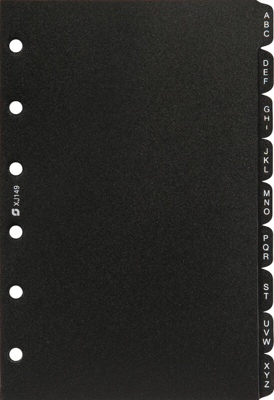 Succes Junior Register – 80 × 125 mm, Kunststoff, Schwarz, 6-fach Lochung, für Junior Ringbuch