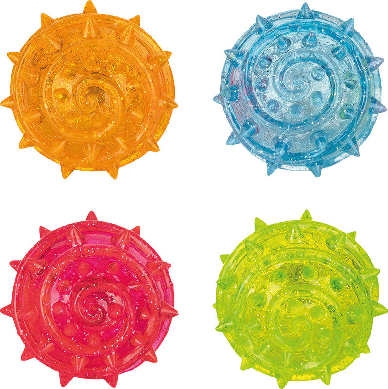 Trendhaus Space Adventure Springball Planet – Ø 6,2 cm, Kunststoff, mit LED-Licht (rot-blau blinkend)