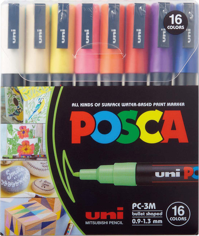 Uni-Ball Kreidemarker – Rund, 0,9–1,3 mm – sortiert – 16er-Set