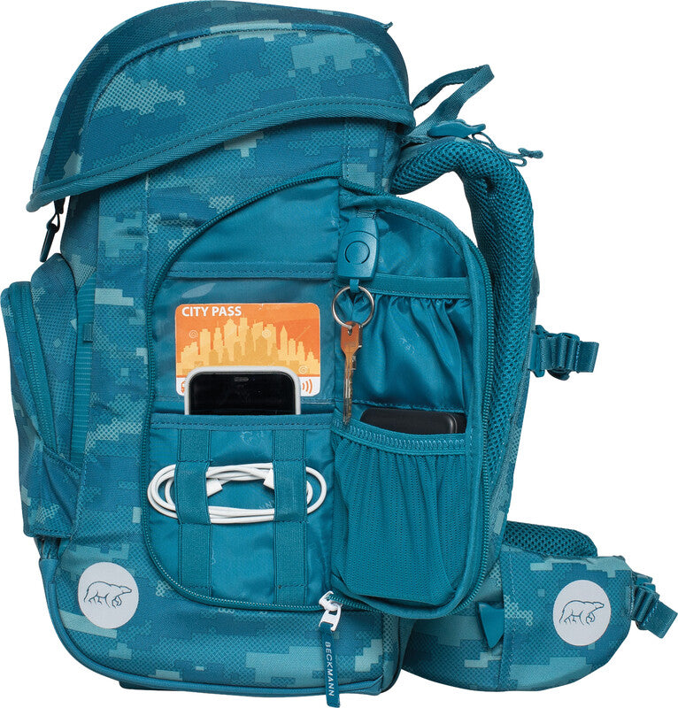 Beckmann Schulrucksack Plus Air – Jungle Game – 20 l – 28 × 40,5 × 23 cm – aus recyceltem PET