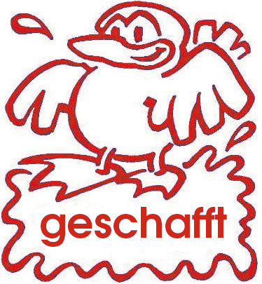 X-Stamper Lehrerstempel-Set – Motiv: geschafft, selbstfärbend, Kunststoff, Ø 22 mm, Deutsch