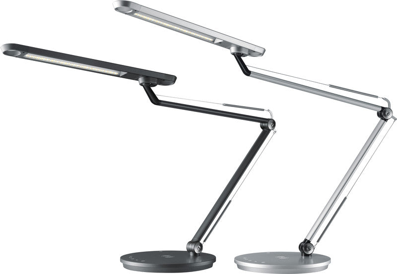 Hansa Tischleuchte LED – Qi & USB, dimmbar – 2’900–6’000 K – 780 lm 12 W – anthrazit Aluminium