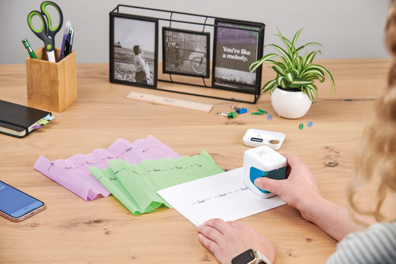 Colop e-mark GO – Mobiler Handdrucker, Dreifarbenpatrone (CMY), WLAN, 600 dpi, für Baumwollbänder bis 15 mm
