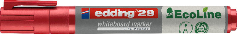 Edding Whiteboard-Marker 29 EcoLine – Keilspitze 1-5 mm – Rot – trocken abwischbar