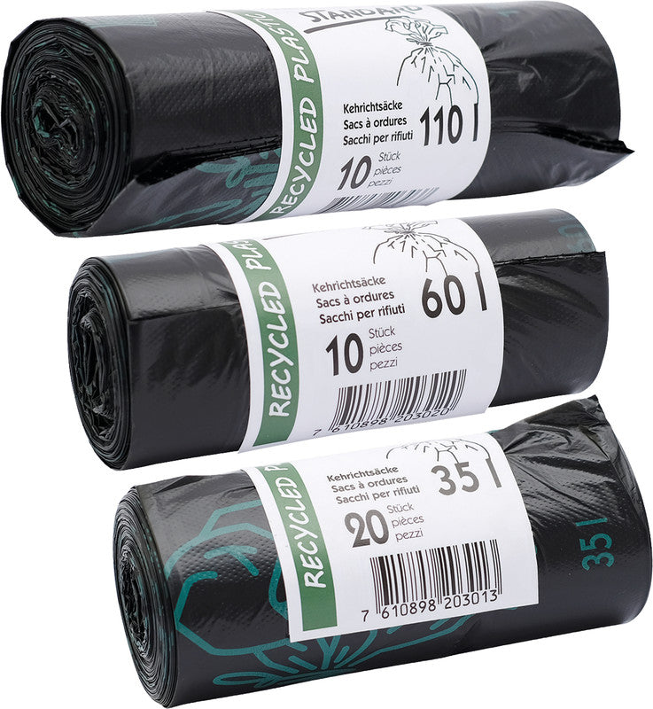 Kehrichtsäcke – 110 l, PE, schwarz, 23 µm, 10 Stk