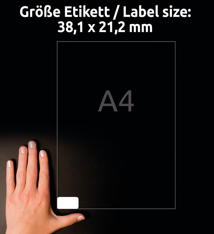 Avery Zweckform – Universal-Etiketten, 38 mm × 21 mm, weiss, Papier, wiederablösbar, 30 Blatt