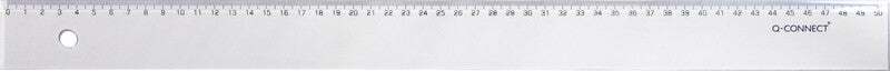 Q-connect Wandtafel-Lineal 50 cm – Kunststoff, transparent, mit Tuschekante
