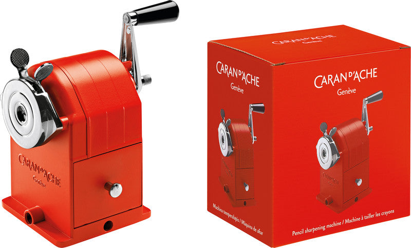 Caran d-Ache Caran d'Ache Spitzer – manuell, mit Behälter, für Blei- & Buntstifte 4–10 mm, Metall, rot, 455