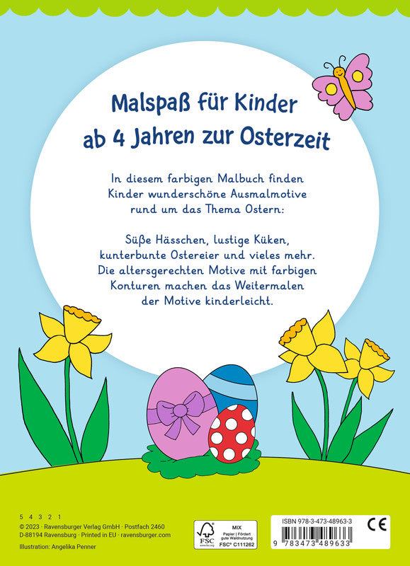 Ravensburger Erstes Ostern Malbuch, Karton, 17 × 23,5 cm, Mehrfarbig, ab 4 Jahren