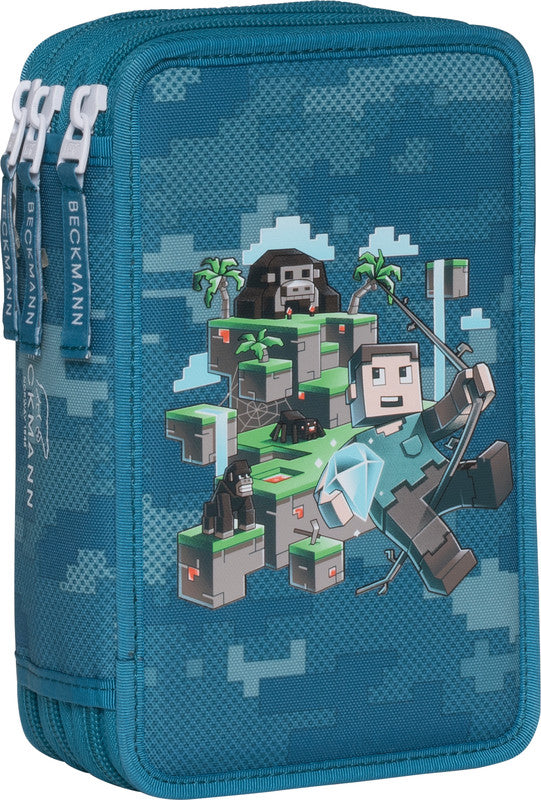 Beckmann Classic 1st Etui Triple, gefüllt, 27-teilig – Jungle Game – Kunststoff – 13 × 20,5 × 7 cm