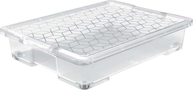 Rotho Aufbewahrungsbox Evo Easy – Kunststoff, Transparent, 78,7 × 15,9 × 58,6 cm