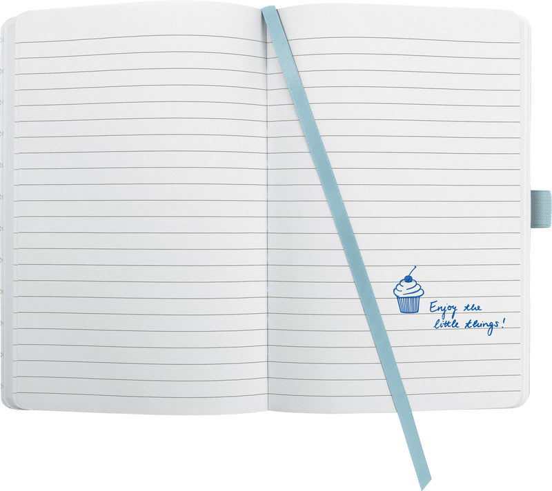 Sigel Notizbuch, A6, liniert, Fadenheftung, 174 Seiten, perforiert, 80 g/m² – blau