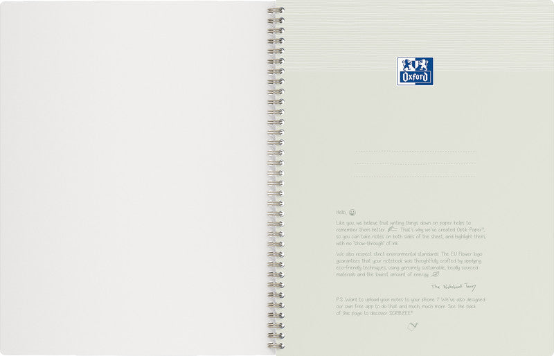 Elba Spiralheft A4+, kariert 5 mm, Doppelspiralbindung, 70 Blatt, perforiert, 90 g/m² – blau, für SCRIBZEE A