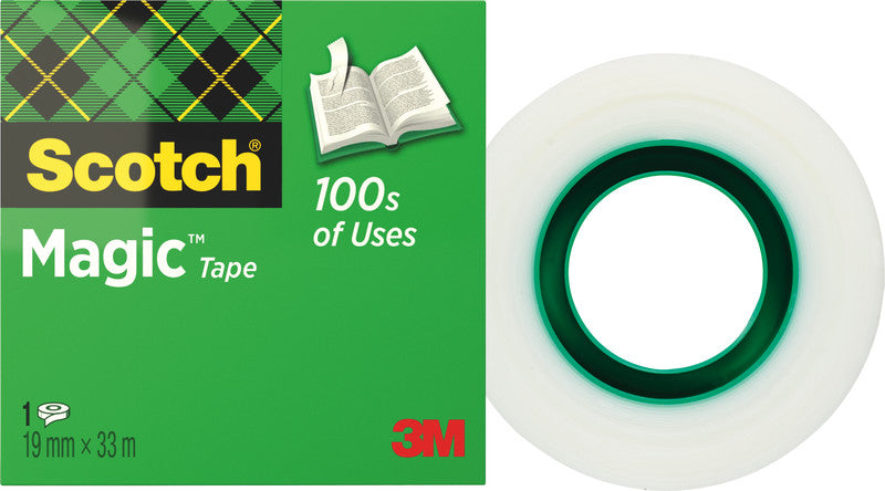 Scotch Büro-Klebeband Magic 810 – matt, beschriftbar, 19 mm × 33 m, transparent