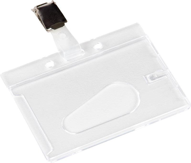 Q-CONNECT Hartbox – 85 × 55 mm, transparent, Kunststoff, für 1 Betriebsausweis, 10er-Pack