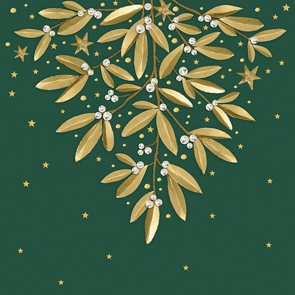 Atelier Servietten Golden Mistletoe – 33 × 33 cm – 3-lagig, Tissue – 20 Stk.