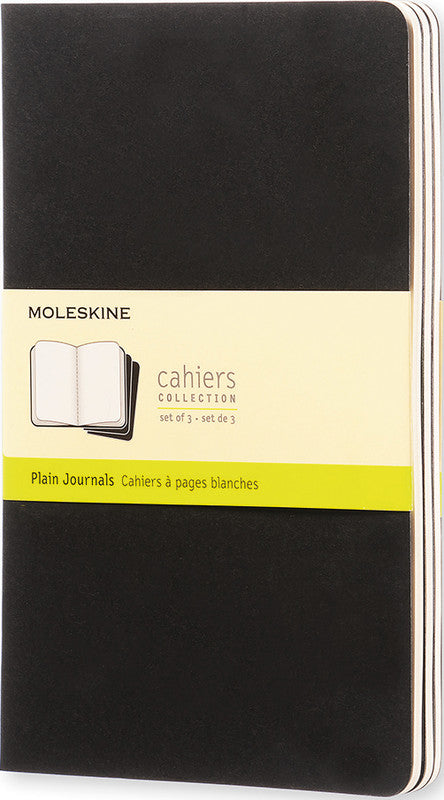 Moleskine Notizheft, 130 × 210 mm, blanko, Fadenheftung, Karton, 80 Seiten, 70 g/m² – schwarz, 3er-Pack