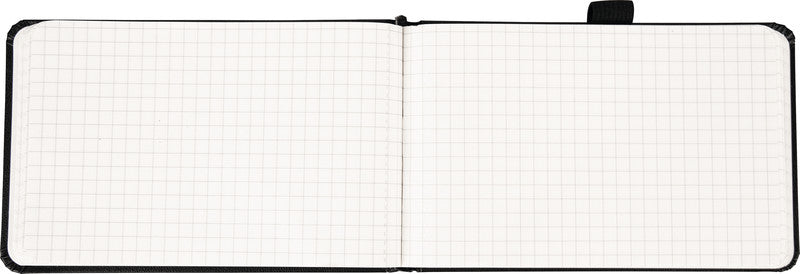 Biella Notizbuch A6, kariert, Fadenheftung, 160 Seiten, perforiert, 80 g/m² – schwarz