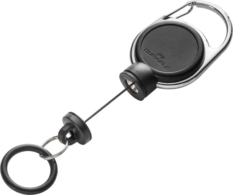 Durable Jojo Extra Strong Schlüsselanhänger – schwarz, mit Metallclip, L 600 mm – für 250 ml Flaschen
