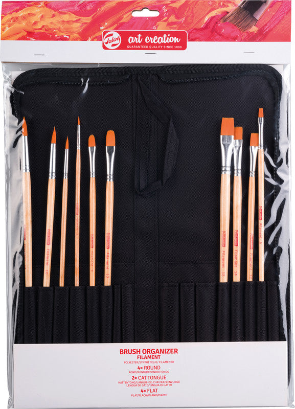 Talens Pinselmappe – Schwarz, Baumwolle, Länge 350 mm, 10er-Pack, FSC-zertifiziert, nur für trockene Pinsel