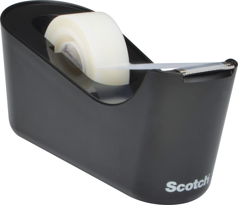 Scotch Tischabroller C18 – für Rollenbreite bis 19 mm, für Bandlänge bis 33 m, für Kern 1", rutschfest, Metall