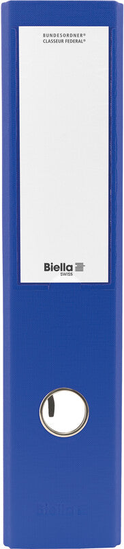 Biella Ordner – A4 hoch – 2-Ring Hebelmechanik, Rücken 70 mm – dunkelblau, mit Niederhalter, FSC